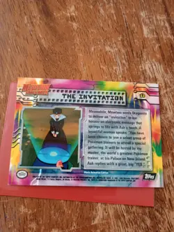 1999 topps pokemon mewtwo strikes back #13 the invitation holofoil black label - Image 2