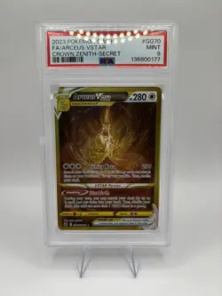 2023 Pokemon Crown Zenith FA/ARCEUS VSTAR GG70/GG70 Secret Rare TCG Holo PSA 9 - Image 1