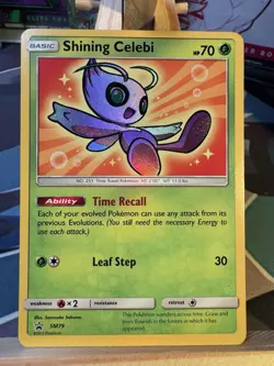 Pokemon TCG Shining Celebi SM79 Black Star Promo Holo Near Mint Condition - Image 1