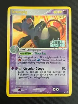 Pokemon TCG Grumpig EX Crystal Guardians 20/100 Reverse Holo Rare LP - Image 1