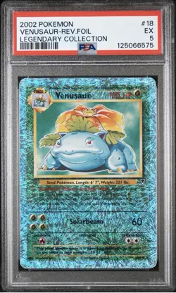2002 Pokemon Legendary Collection Venusaur Reverse Foil Holo #18 PSA 5 - Image 1
