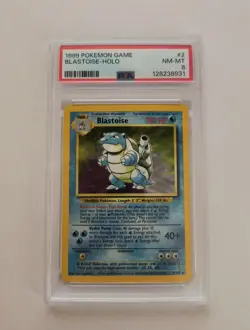 1999 POKEMON BASE SET UNLIMITED #2 BLASTOISE-HOLO PSA 8 - Image 1