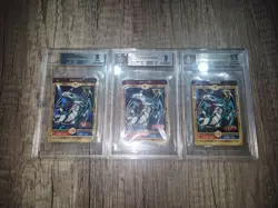 Yu-gi-oh BGS/Beckett 1998 marusho sticker set 2 (3 foil) blue eyes white dragon - Image 1