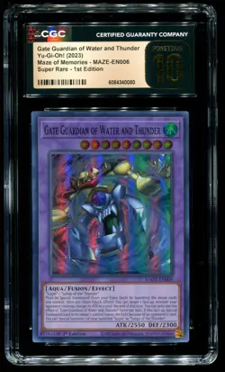 CGC Pristine 10 Gate Guardian of Water and Thunder 2023 Yu-Gi-Oh! MAZE-EN006 - Image 1