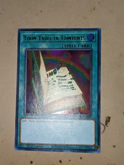 YuGiOh Spell Card Toon Table of Contents LDS1-EN069 1st Ed Green Ultra Rare NM - Image 1
