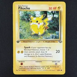 Pokemon TCG Pikachu 60/64 Jungle 1st Edition Regular Non Holo WOTC Vintage Card - Image 1