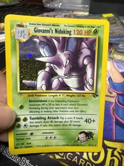 Pokemon TCG Giovanni's Nidoking Gym Challenge Holo Card 7/132 Unlimited Rare - Image 1