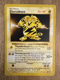 Electabuzz - 20/102 - Pokemon Base Set Shadowless Rare Card WOTC DMG - Image 1