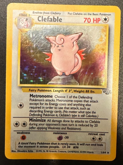 Pokemon Clefable 1/64 Jungle Holo Rare WOTC 1999 Vintage Card - Image 1