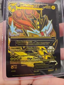 M Raikou Ex Black Foil Fan Art Vinyl Collector Pokemon Card - Image 4