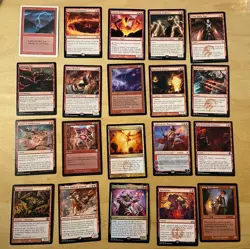 Magic The Gathering Lot Of 20 Red Cards Including Rares and Mythics NM - Image 1