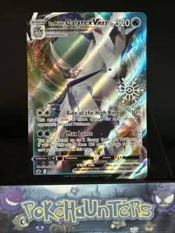 Pokemon Card Ice Rider Calyrex VMAX 046/198 Chilling Reign Holiday Stamped NM - Image 1
