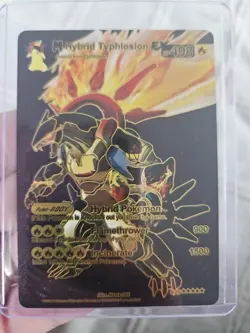M Hybrid Typhlosion EX Black Foil Fan Art Vinyl Collector Pokemon Card - Image 1
