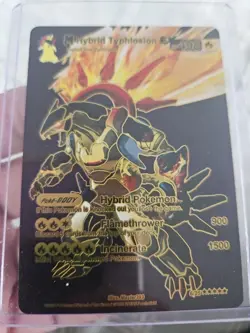 M Hybrid Typhlosion EX Black Foil Fan Art Vinyl Collector Pokemon Card - Image 5