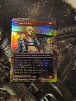 Gwen Stacy (0202) (Borderless) Marvel's Spider-Man Foil Mtg Magic Ghost Spider - Image 1