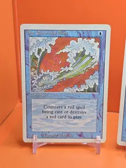 🔵🔵(4) 1994 MAGIC The Gathering BLUE ELEMENTAL BLAST REVISED 3RD EDITION PLAYED - Image 2
