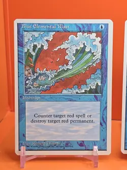 🔵🔵🔵 (4) 1995 MAGIC The Gathering BLUE ELEMENTAL BLAST 4TH EDITION PLAYED 🔵🔵 - Image 2