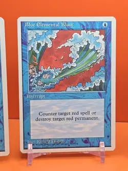 🔵🔵🔵 (4) 1995 MAGIC The Gathering BLUE ELEMENTAL BLAST 4TH EDITION PLAYED 🔵🔵 - Image 3