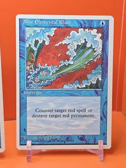 🔵🔵🔵 (4) 1995 MAGIC The Gathering BLUE ELEMENTAL BLAST 4TH EDITION PLAYED 🔵🔵 - Image 5