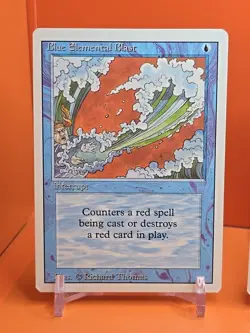 🔵 (4) 1994 MAGIC The Gathering BLUE ELEMENTAL BLAST REVISED 3RD EDITION PLAYED2 - Image 2