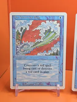 🔵 (4) 1994 MAGIC The Gathering BLUE ELEMENTAL BLAST REVISED 3RD EDITION PLAYED3 - Image 2