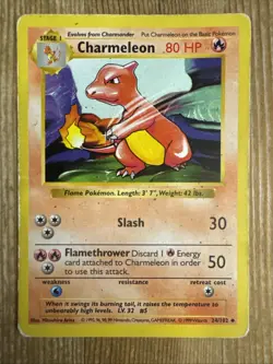 Charmeleon - 24/102 - Pokemon Base Set Shadowless Card WOTC DAMAGED #2 - Image 1