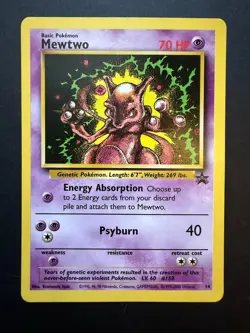 Mewtwo 1999 Pokemon Black Star Movie Promo Stamped #14 - Near Mint - Image 1