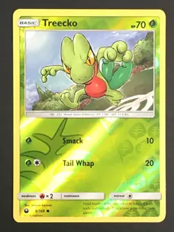 Pokemon TCG Treecko 8/168 SM Celestial Storm Common Reverse Holo LP - Image 1