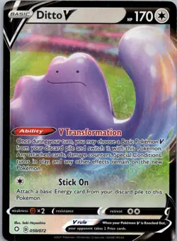 Pokemon TCG Ditto V 50/72 Shining Fates NM - Image 1