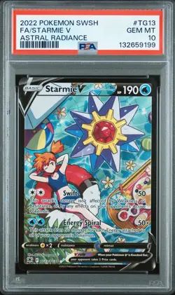 2022 Pokemon Sword & Shield Full Art Starmie V Astral Radiance #TG13 PSA 10 Gem - Image 1