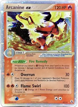 Pokemon TCG Arcanine EX 83/92 Legend Maker Holo Ultra Rare [Creased Damaged] - Image 1