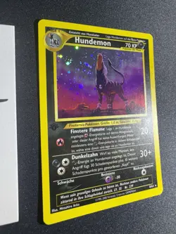 Pokemon GERMAN Houndoom (Hundemon) 8/64 Neo Revelation 1st Ed Holo LP/MP - Image 2