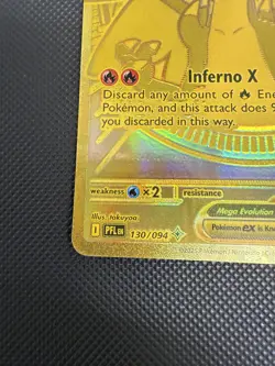 Charizard X Ex 130/094 Phantasmal Flames Mega Hyper Rare Gold Pokemon Card - Image 4