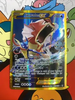Pokemon TCG Gyarados EX 123/122 XY Breakpoint Full Art Secret Holo Rare Card LP - Image 1