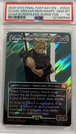 PSA 10 Magic the Gathering Cloud, Midgar Mercenary Surge Foil 520 Final Fantasy - Image 1