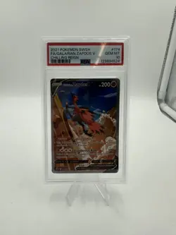 2021 POKEMON SWORD & SHIELD CHILLING REIGN FULL ART/GALARIAN ZAPDOS V PSA 10 - Image 1