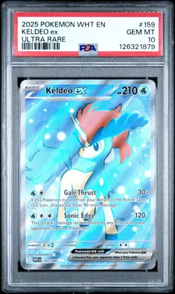2025 POKEMON WHT EN-WHITE FLARE ULTRA RARE #159 KELDEO EX PSA 10 - Image 1