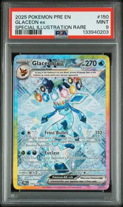 2025 POKEMON PRE EN-PRISMATIC EVOLUTIONS #150 GLACEON EX PSA 9 - Image 1