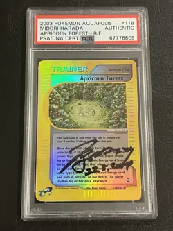 Pokemon Aquapolis Reverse Holo Apricorn Forest 118/147 Signed Midori Harada - Image 1