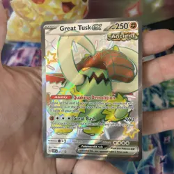Pokemon TCG Great Tusk ex SVP EN 072 full art etched holo shiny black star promo - Image 4