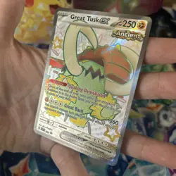 Pokemon TCG Great Tusk ex SVP EN 072 full art etched holo shiny black star promo - Image 5