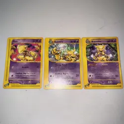 Pokemon Expedition Base Set Abra #93, Kadabra #84, and Alakazam non holo #33 - Image 1