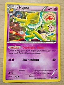 Pokemon TCG Hypno 51/122 XY Breakpoint Non-Holo Rare Card - Tomokazu Komiya - Image 1