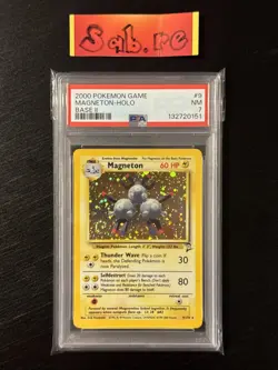 PSA 7 Magneton Holo Rare Base Set 2 9/130 Pokemon Card - Image 1