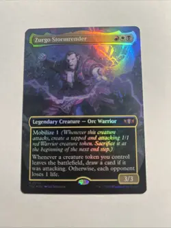 Zurgo Stormrender Borderless Commander: Tarkir: Dragonstorm Foil + Bonus Card!!! - Image 1