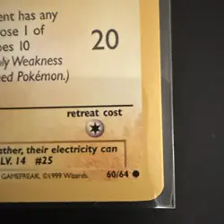 Pokemon Pikachu TCG Jungle Card 60/64 1st Edition Common LP - Image 3