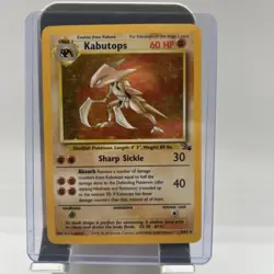 Pokemon TCG Kabutops Holo Rare Card 9/62 Fossil Unlimited 1999 Vintage - Image 1