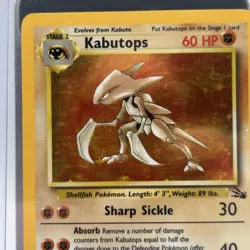 Pokemon TCG Kabutops Holo Rare Card 9/62 Fossil Unlimited 1999 Vintage - Image 2