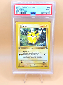 Pokemon Card 60/64 Pikachu 1st Edition Jungle English - PSA 9 NEW CERT - Image 1