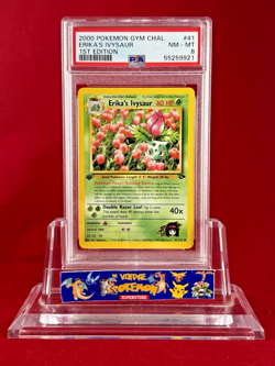 2000 Pokemon 1st Edition Gym Challenge ERIKA'S IVYSAUR Card #41/132 PSA 8 - Image 1